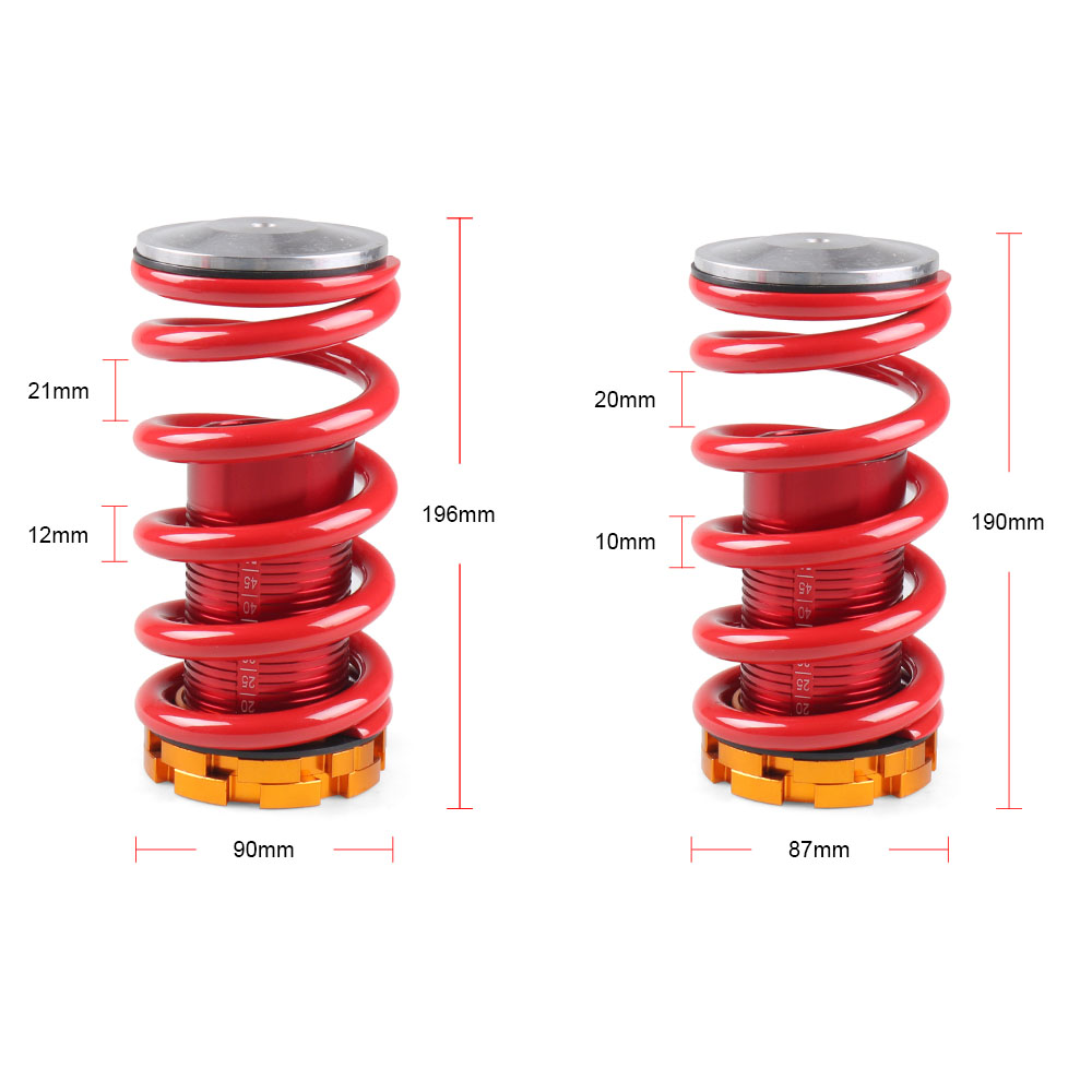 Kit de muelles de amortiguación de aluminio rojo de carreras de automóviles para Honda Civic 88-00