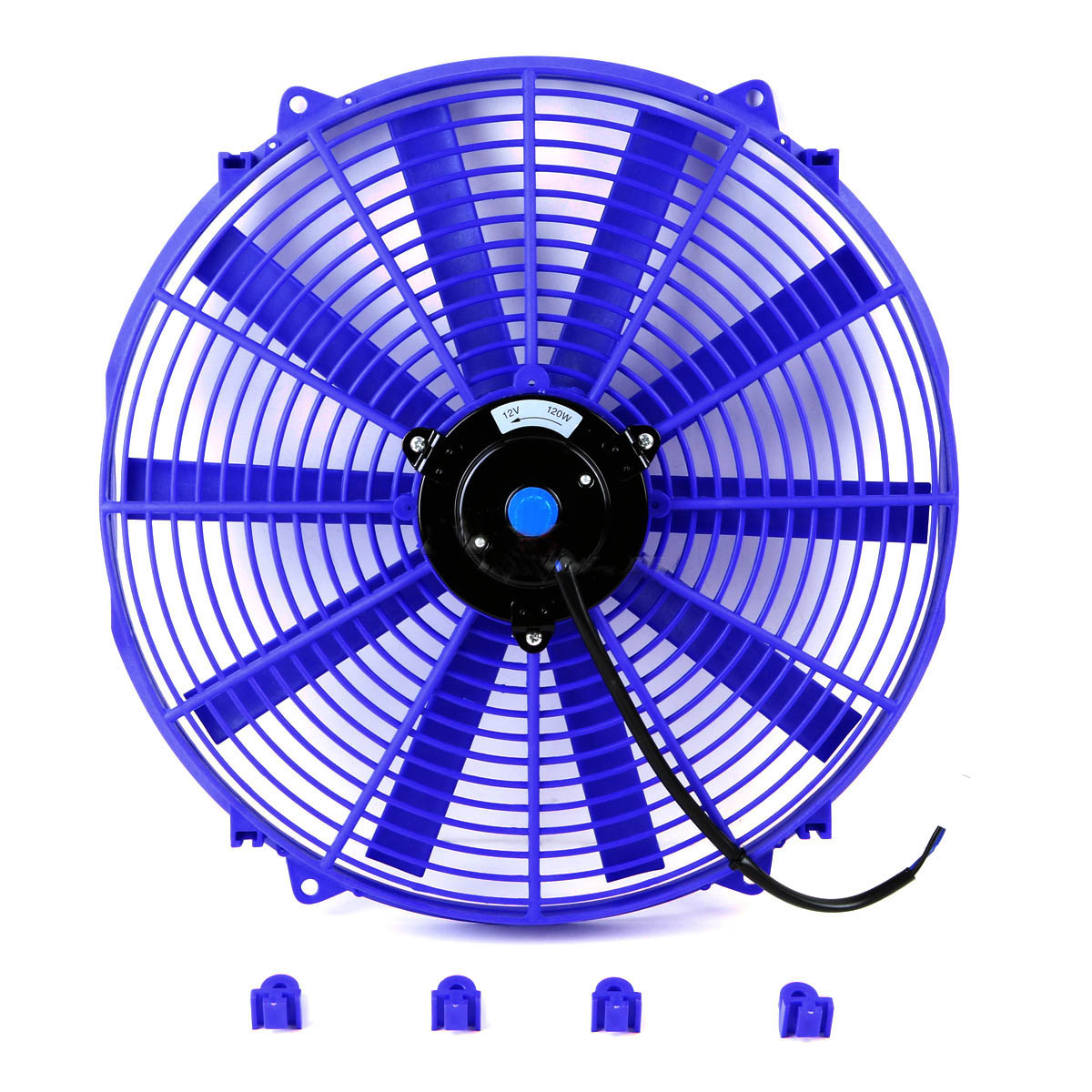 Kit de ensamblaje de ventilador de enfriamiento del radiador de bahía del motor eléctrico de empuje / tracción delgado azul de 16 '' 12V
